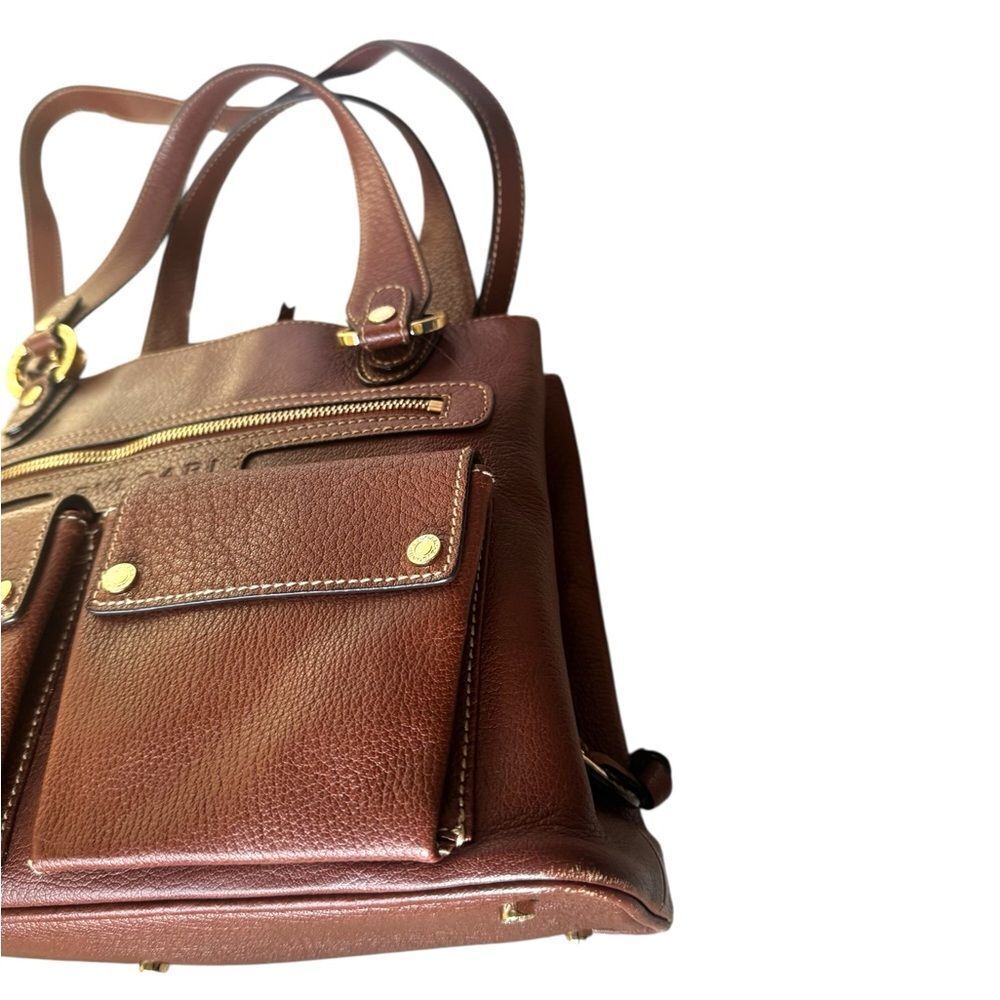 BVLGARI Brown Grained Leather Becky Handbag - Picture 10 of 16